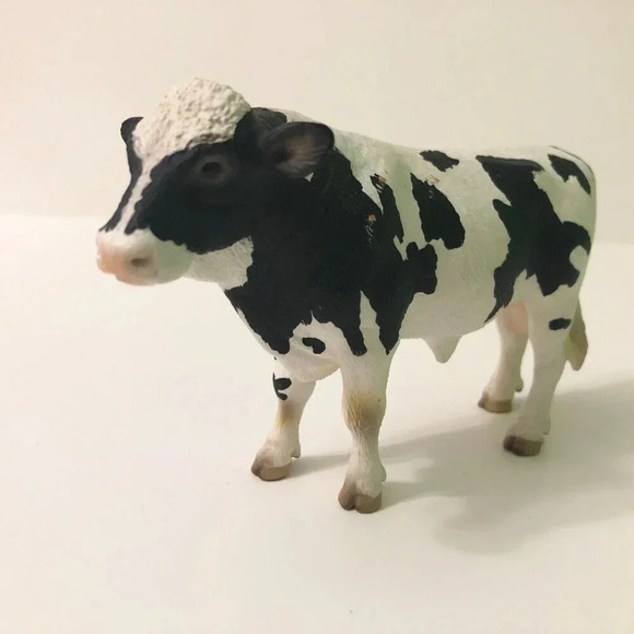 2007 Schleich Holstein Bull  Cow Dairy Farm Figure Black and White - Picture 14 of 14